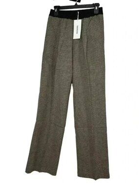 Thakoon Houndstooth Wide Leg Trouser Smocked Waist Wool Blend Sz 2